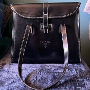 Handbag dupe black patent leather